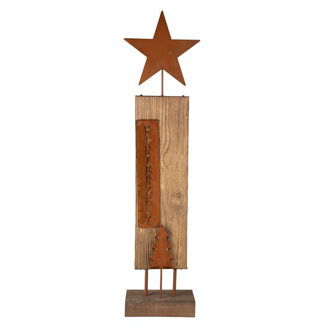 Standdeko - Stern in Rostoptik - ca. 18 x 8,5 x 73 cm