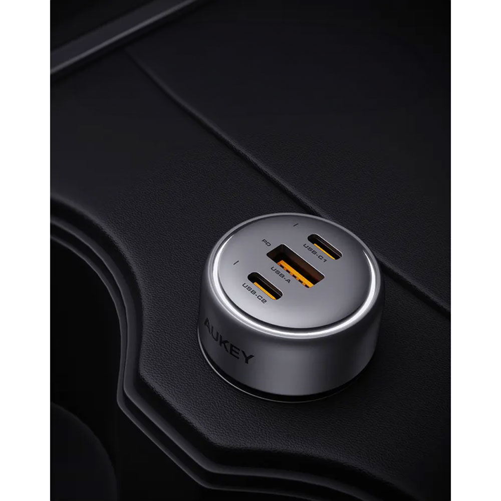 (100W) Pathfinder Dual USB C / USB A Auto KFZ Ladegerät Car Charger Schnellladegerät für Zigarettenanzünder Power Delivery (CC-P3) - Silber