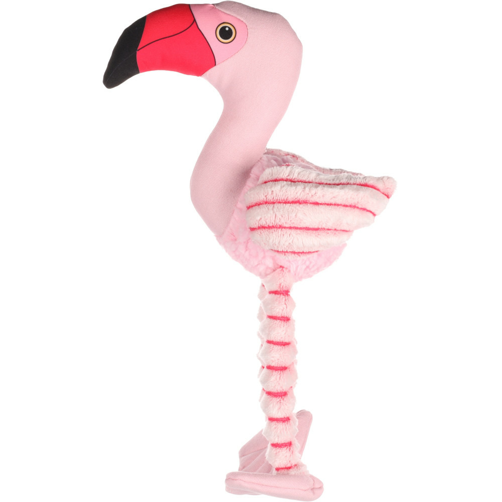 Jouet flamant rose 35 cm pour chien