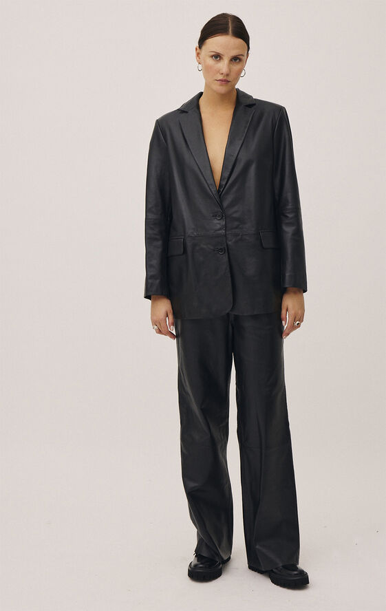 Magasin du Nord Collection Tana 1 LWG - 100% Leather Blazer Black