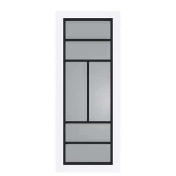 Arne & Bodil binnendeur ABD507 rook glas - extra wit afgelakt - glaslat diep zwart