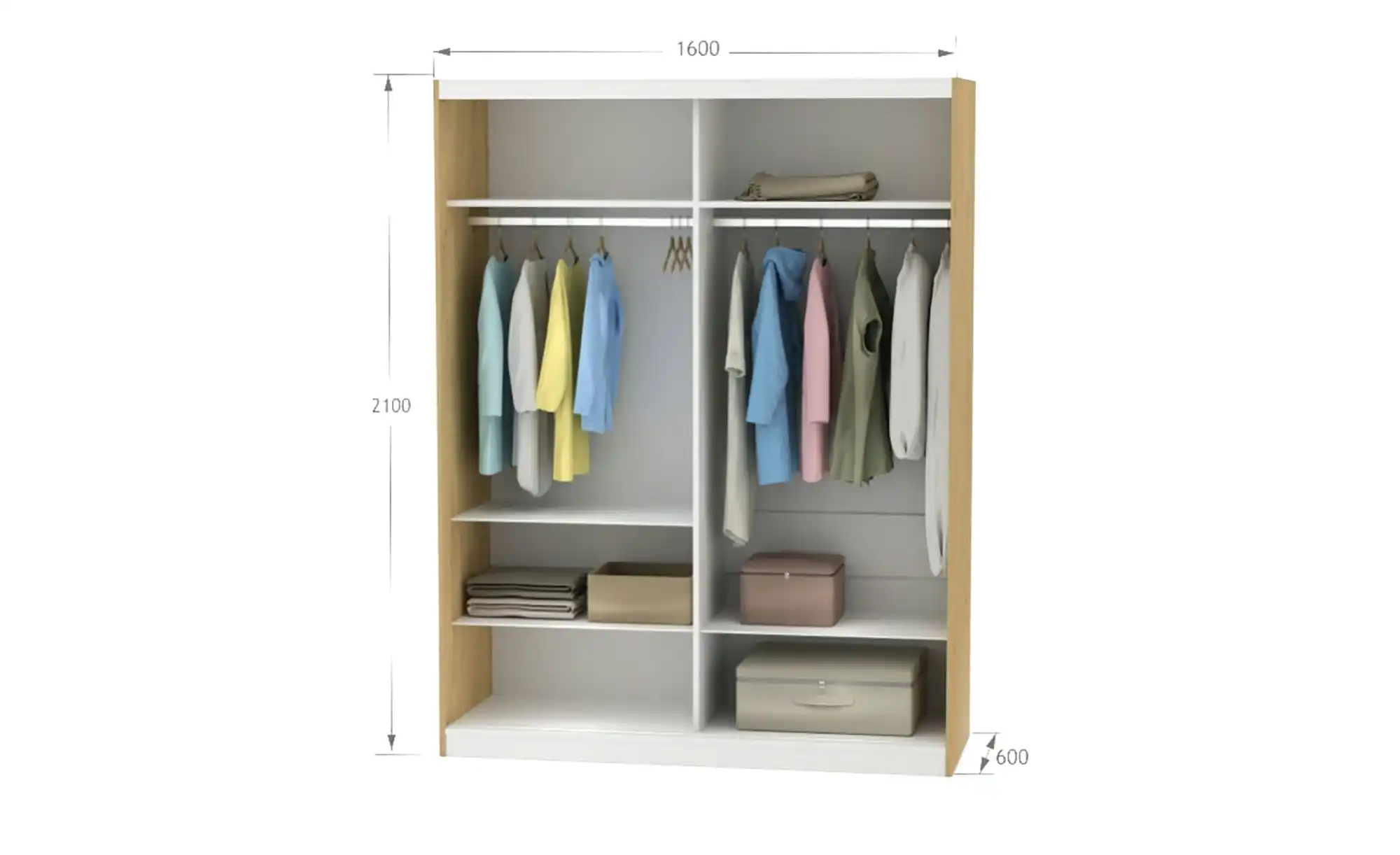 Schiebetürenschrank Uni Oak