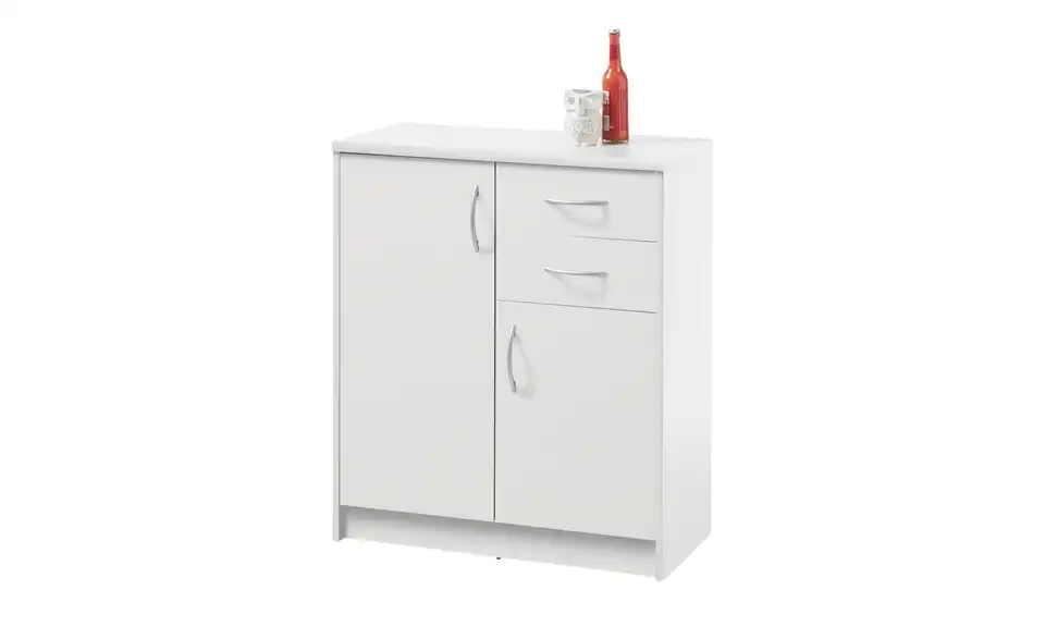 Kommode Optimus Weiß Ausführung II (2 Türen/2 Schubkästen) 86 cm