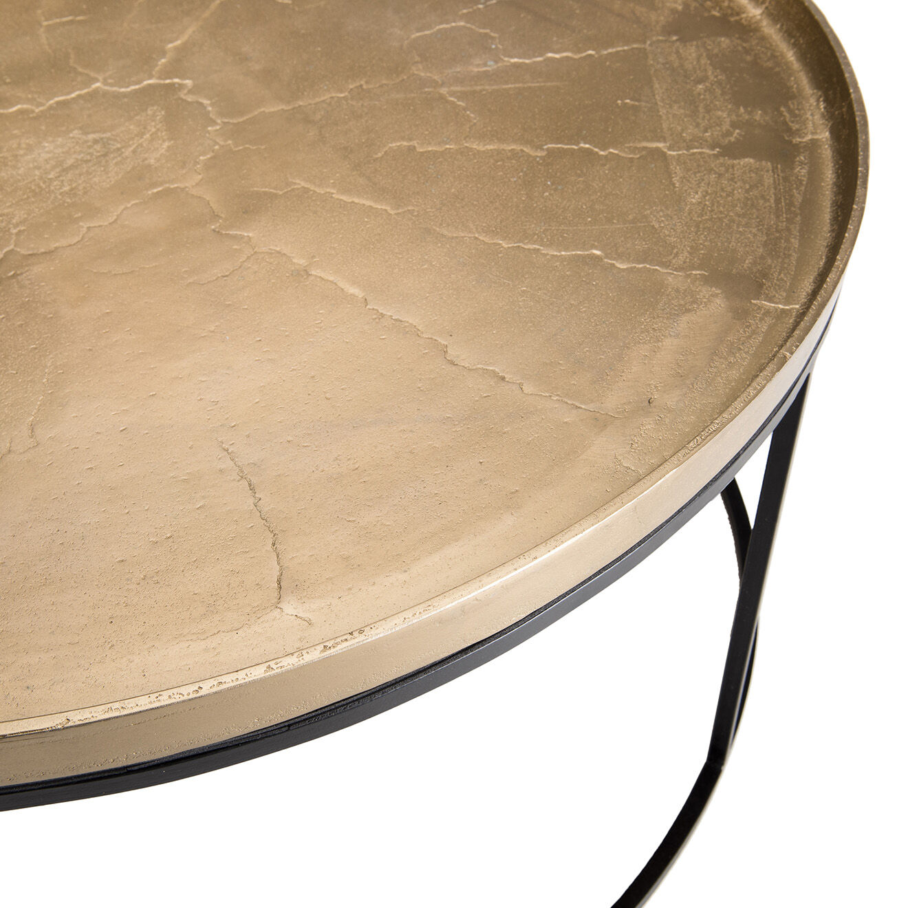 Macabane Table basse ronde Jonas dorée - D.88xH.41 cm