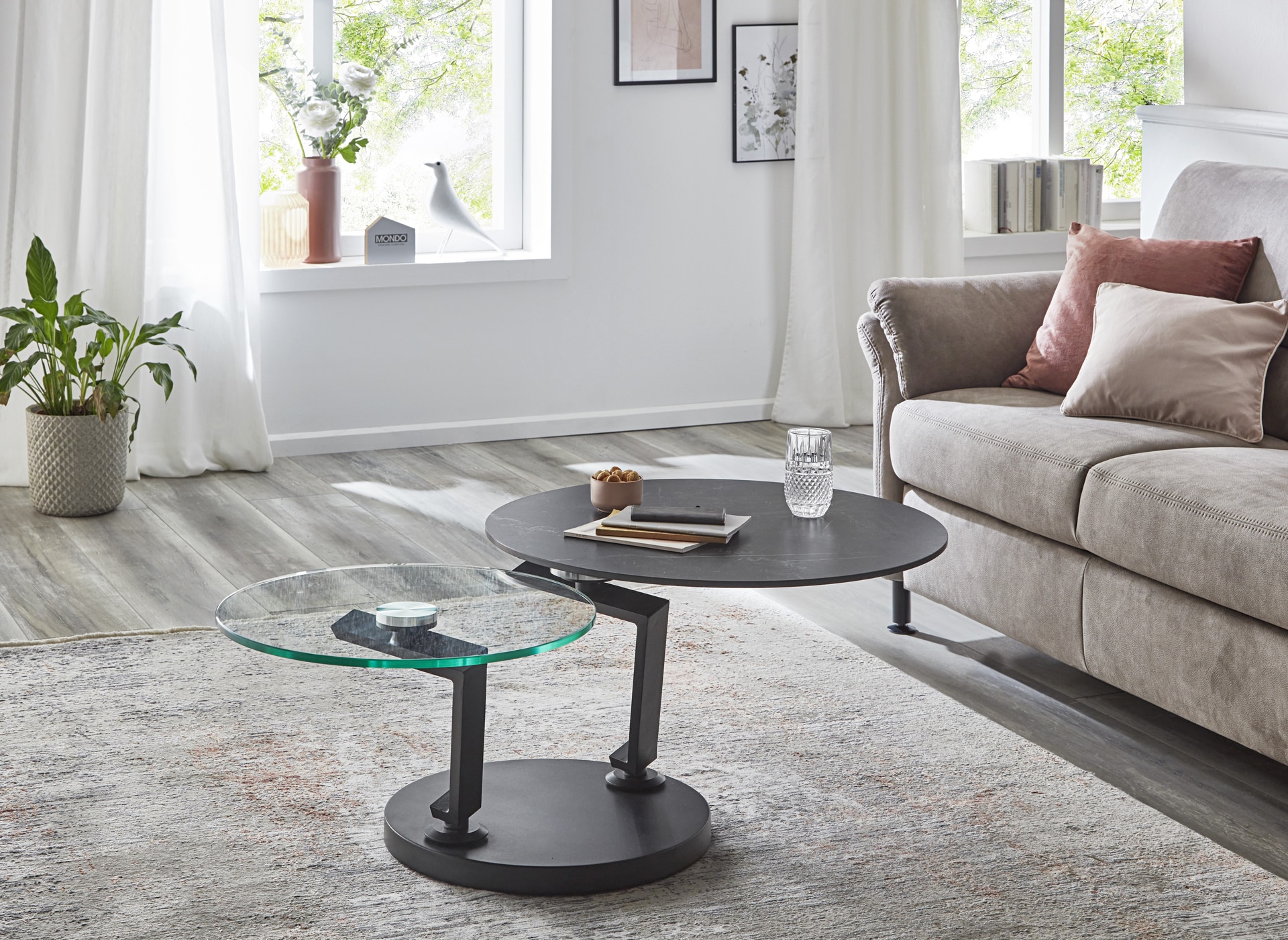 MONDO Couchtisch PORTO 130x75 cm Keramik Marmoroptik