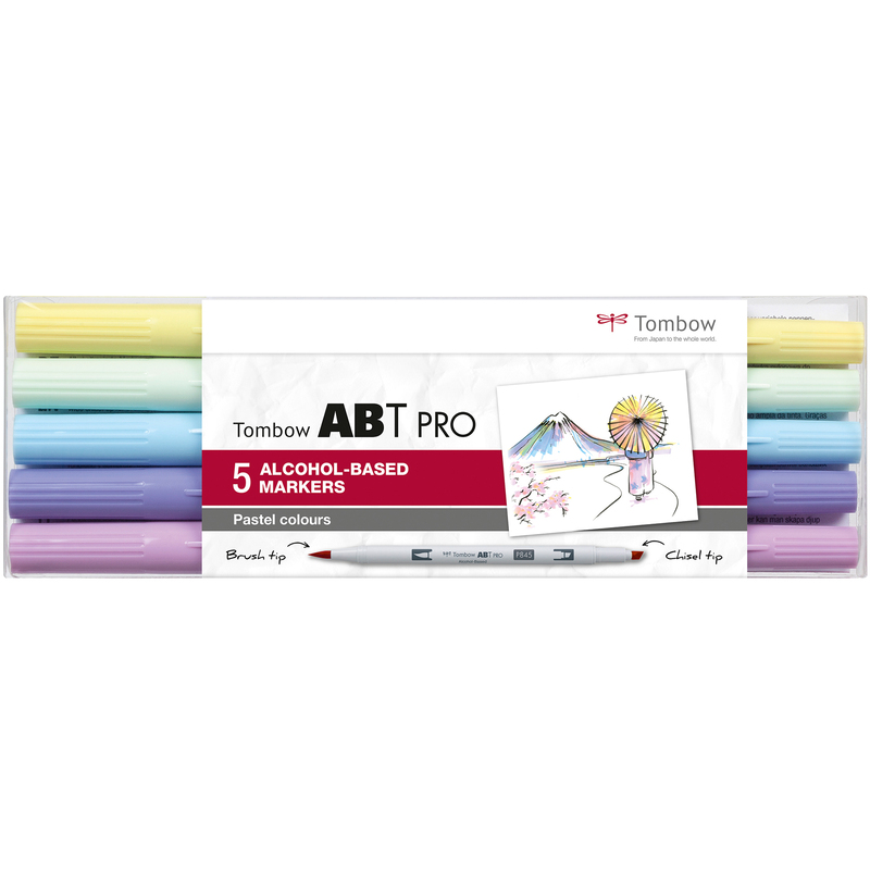 Tombow Pinselstifte Dual Brush Pen ABT PRO, Pastel Colours, 5 Stück, assortiert