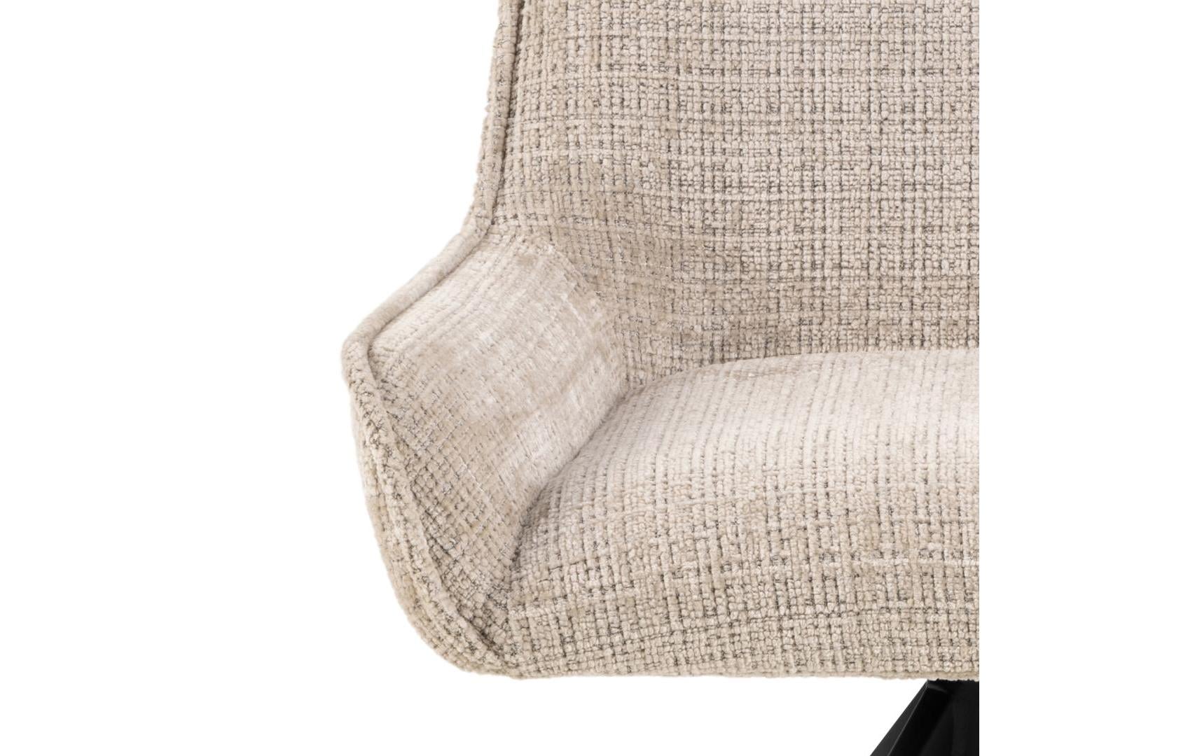 Stuhl Eddie 2 Stück, Beige<br>Esszimmerstuhl mit Chenille-Bezug
