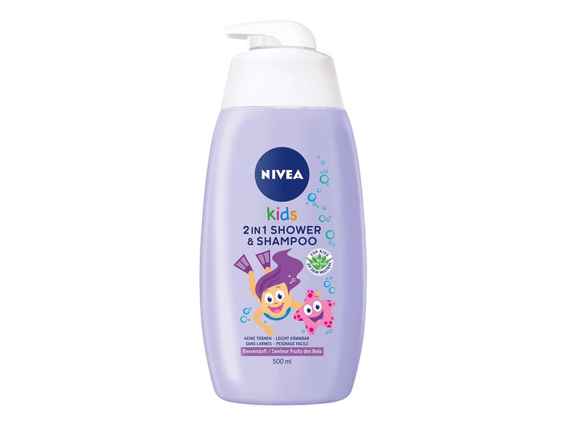 NIVEA 2in1 Shower & Shampoo Girl 500 ml Shampoo und Duschgel für Kinder