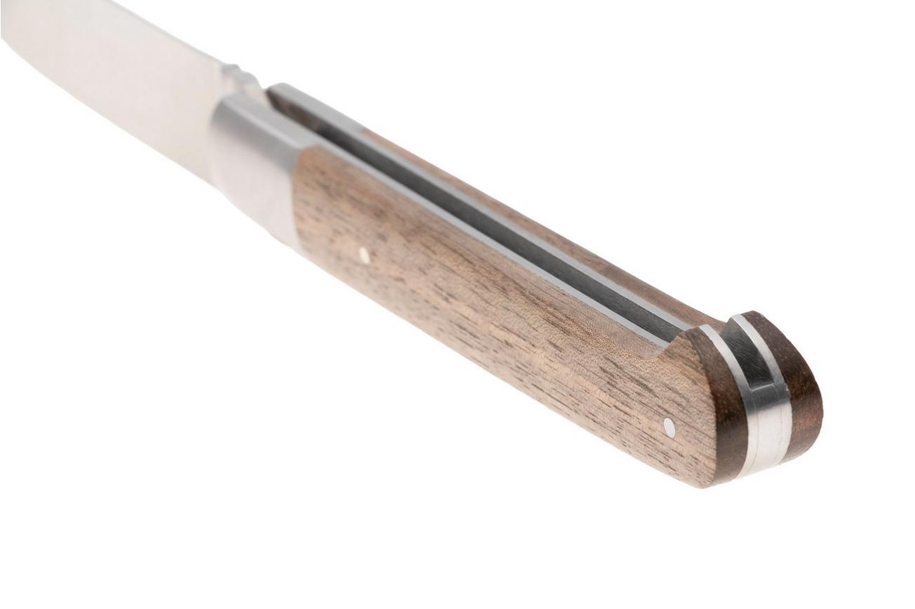 Laguiole en Aubrac Sauveterre Walnut, Matt Stainless Bolster, zakmes, 11 cm