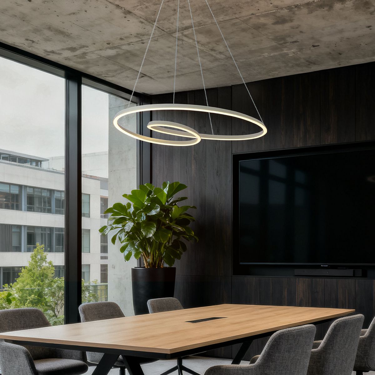 Scandinavische hanglamp beige 110cm incl. LED 3-staps dimbaar - Circuit