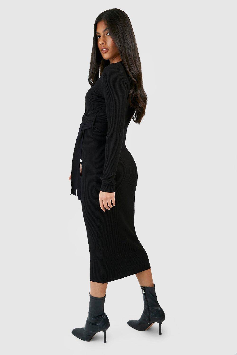 boohoo Robe Midi Maternité Tricotée Portefeuille