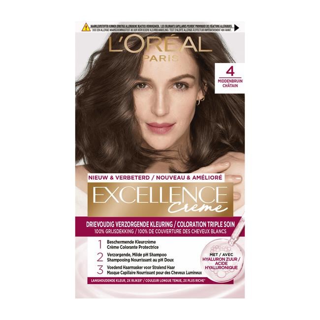 L'Oréal Paris Excellence Crème Verzorgende Crèmekleuring 4 Middenbruin