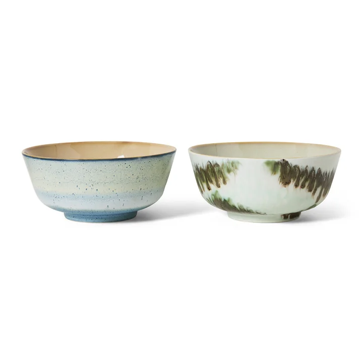 HKliving - 70's Ramen Schale, Ø 19 cm, minimalism (2er-Set)