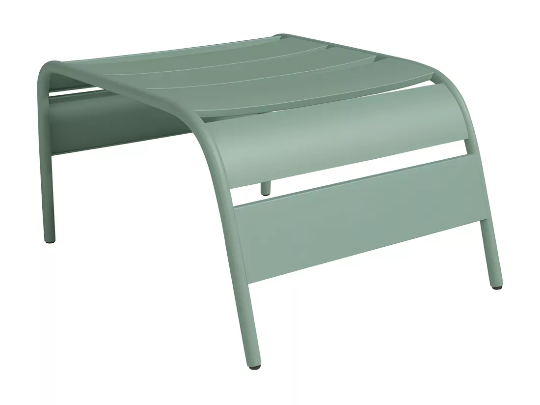 Fauteuil bas de jardin empilable + repose pied en métal - Vert amande - MIRMANDE de MYLIA