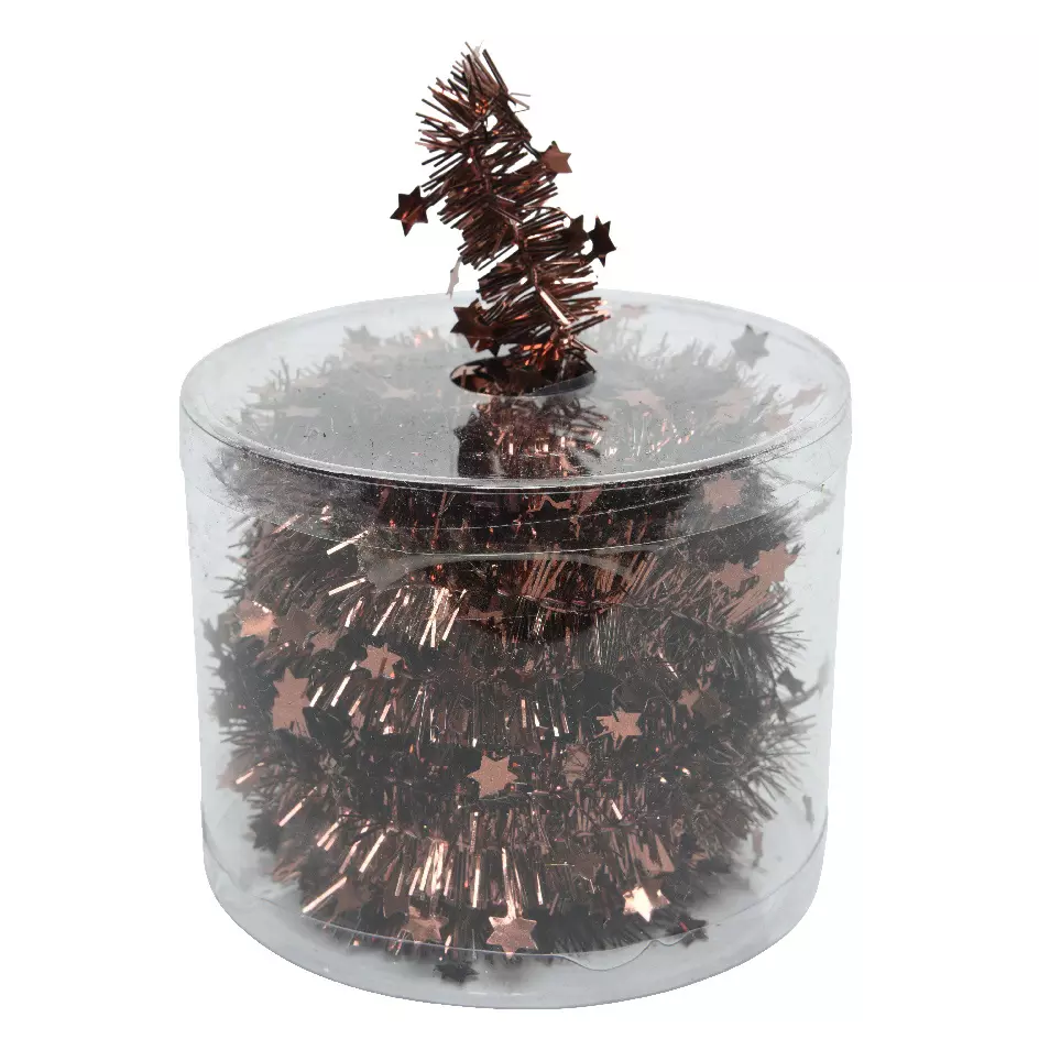 Guirlande de Noël (D3,50 cm) fine étoilée Alpine Rouge brun