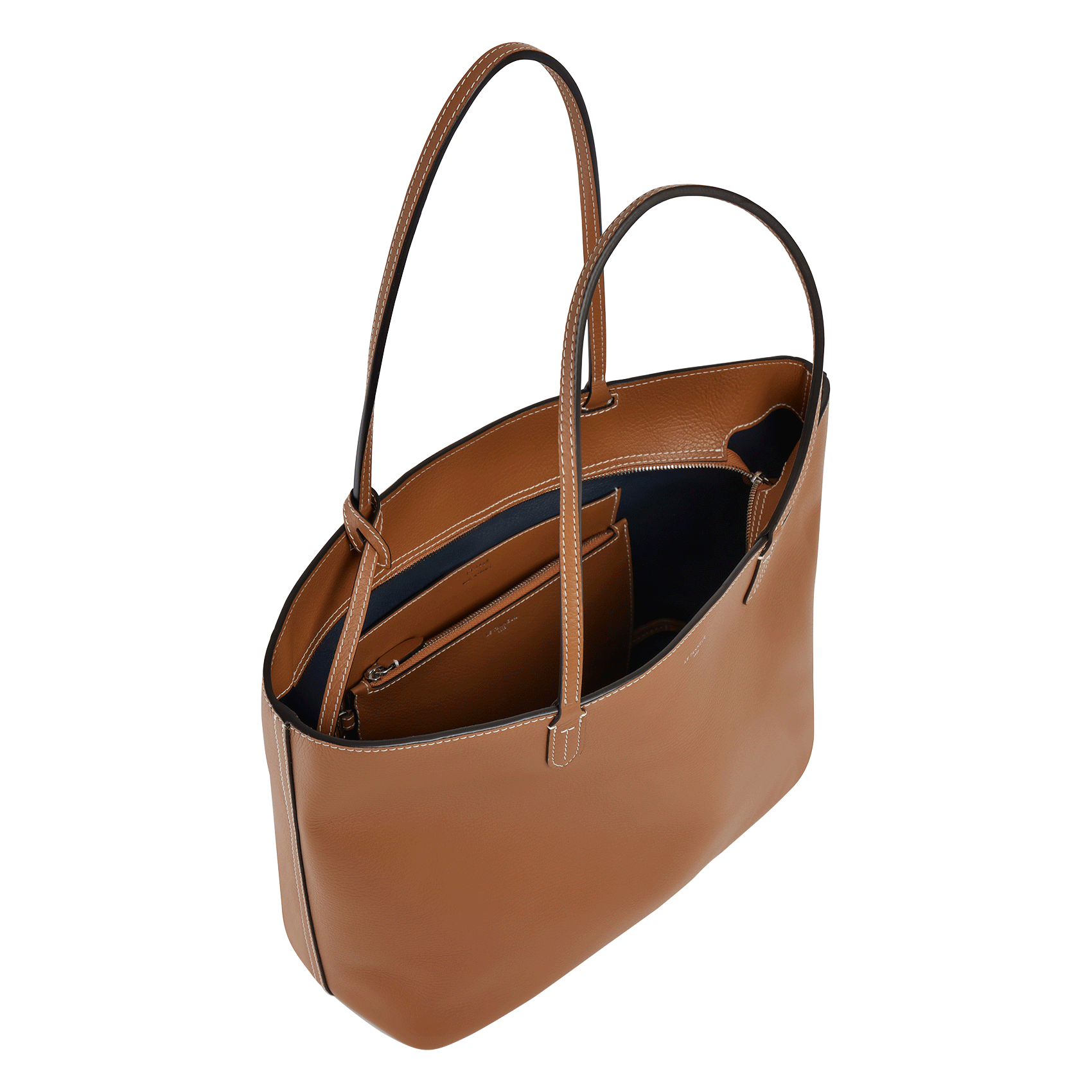 LOUISE - Sac porté épaule en cuir grainé | Marron