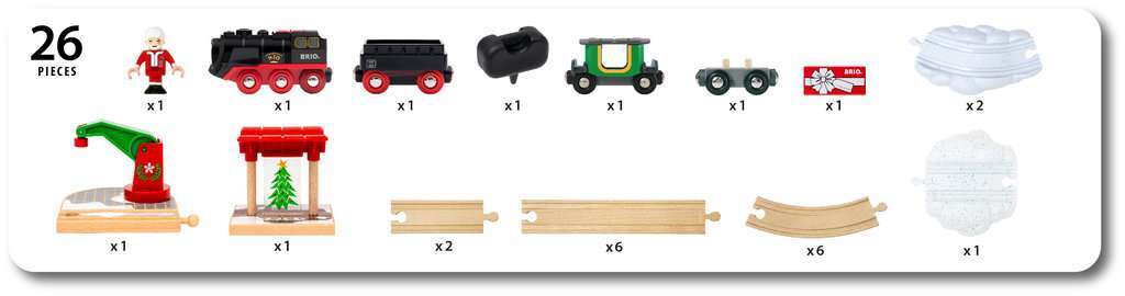 BRIO Spiel Batterie-Dampflok Weihnachts-Set