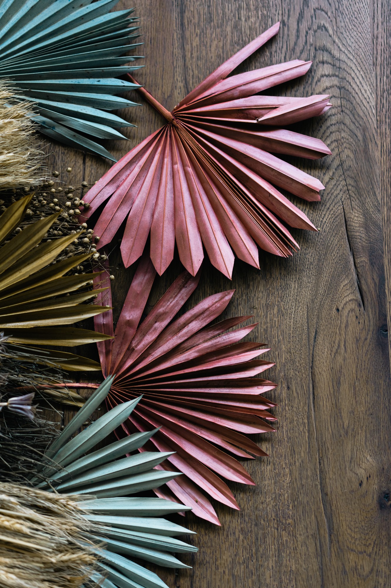 Palmblätter rot, H 60 cm, B 35 cm von fischer's lagerhaus