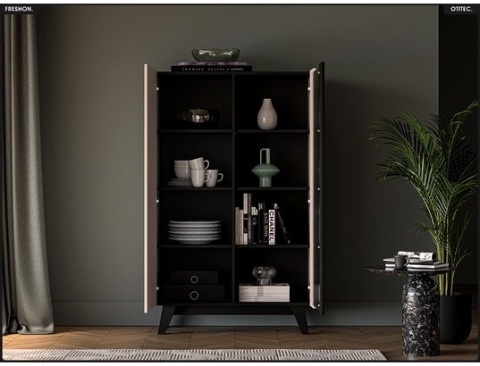 OTITEC - Armoire vitrine - l.95 x h.155 x p.40 cm - freshon