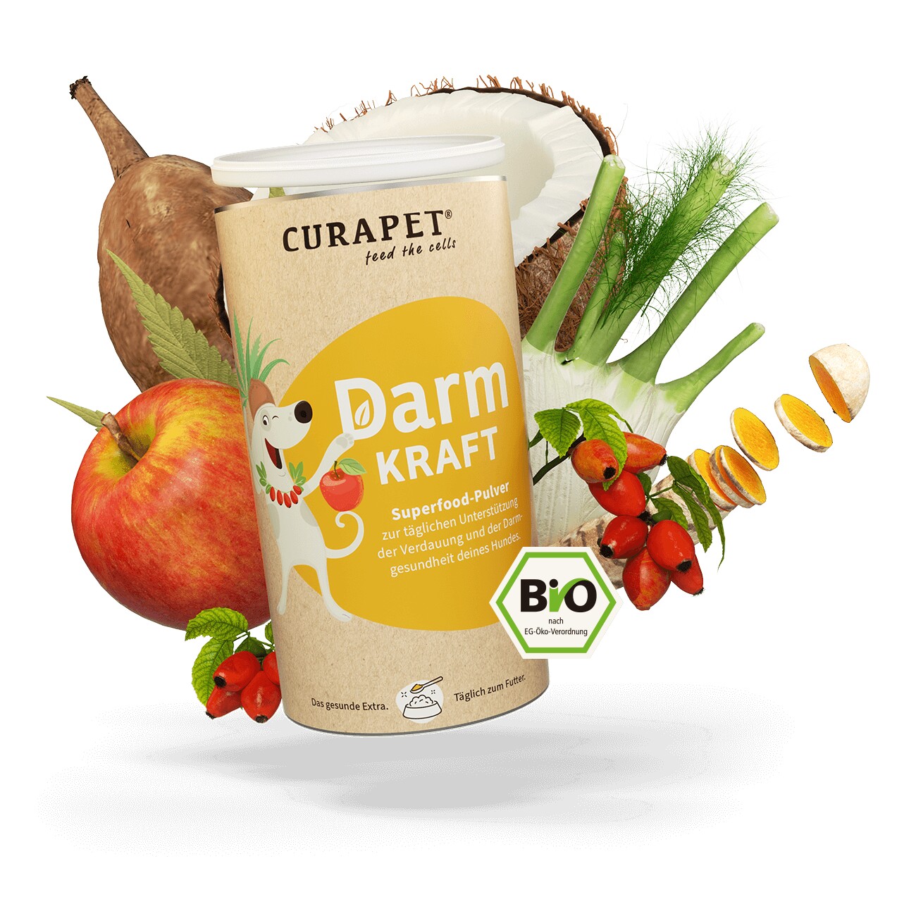 CURAPET Bio Verdauungspulver mit Prä- und Probiotika - DarmKraft 200g