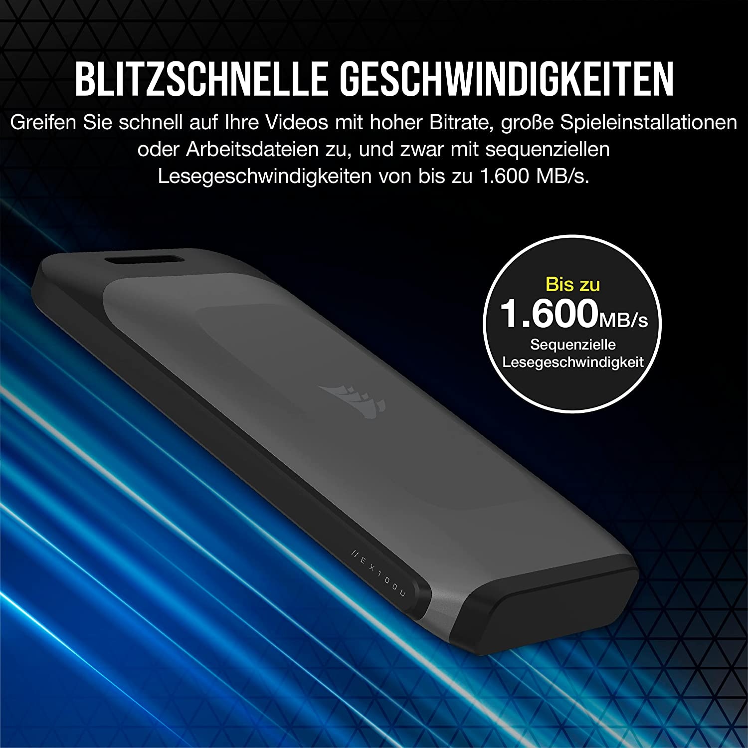 Corsair externe SSD »EX100U Portable USB Storage« 2 TB Anschluss USB-C