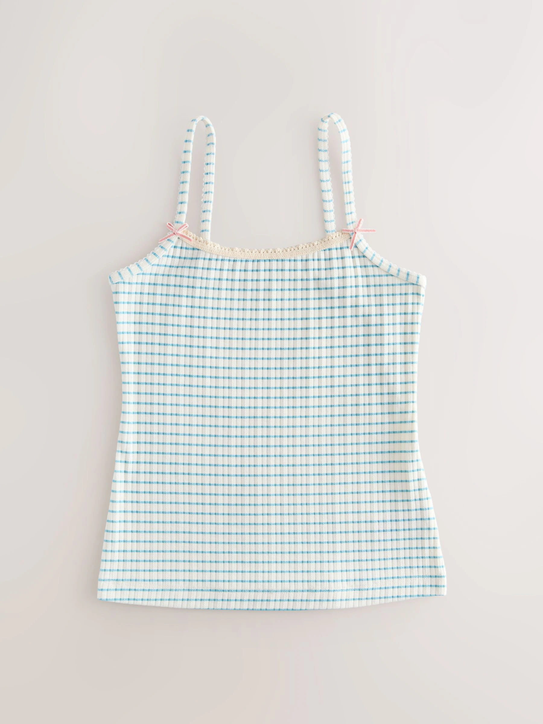 Crème - Set van 3 camihemdjes met textuur en bandjes (1,5-16jr)