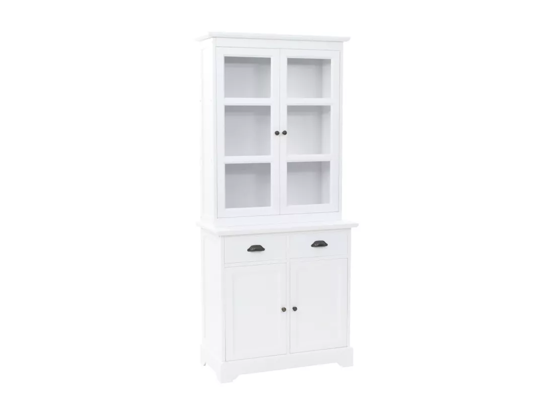 Vaisselier avec 4 portes MDF et Bois de pin 80x40x180 cm