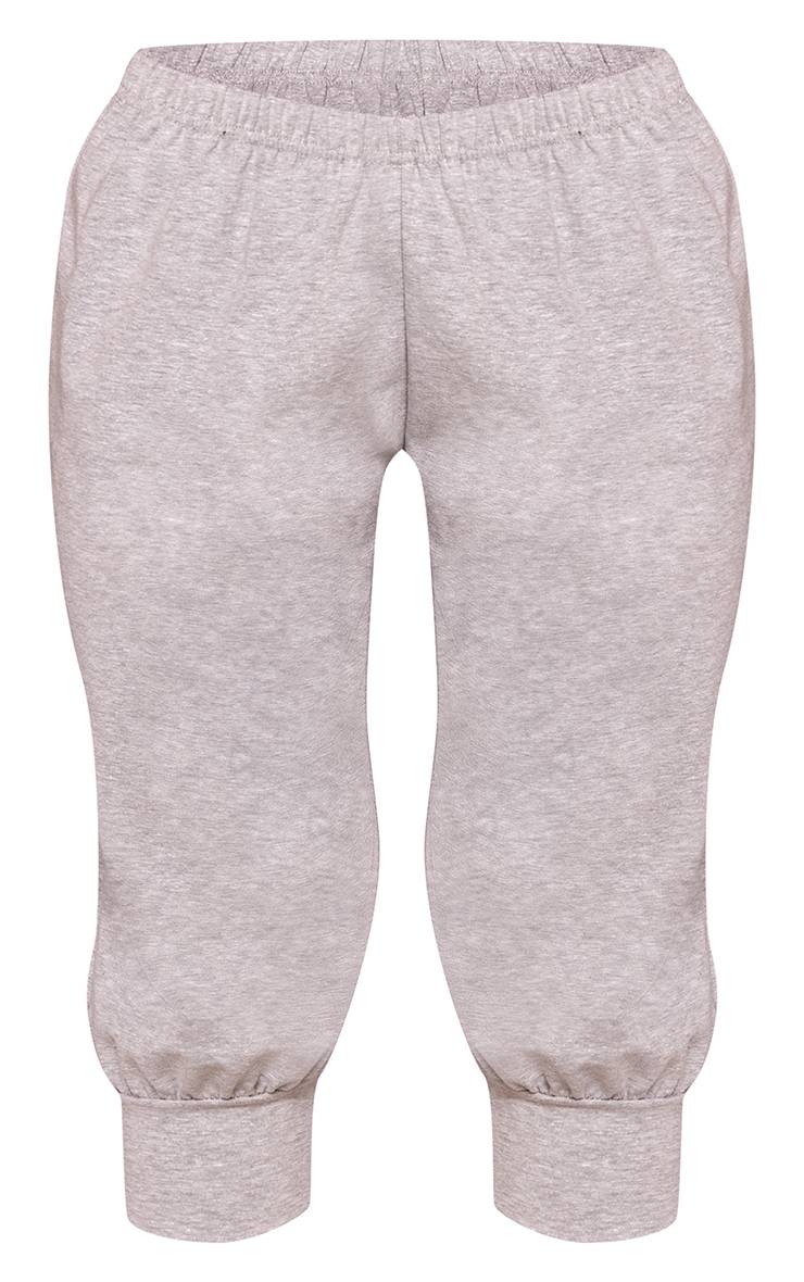 Gris Chiné Pantalon Capri À Revers En Jersey Petite