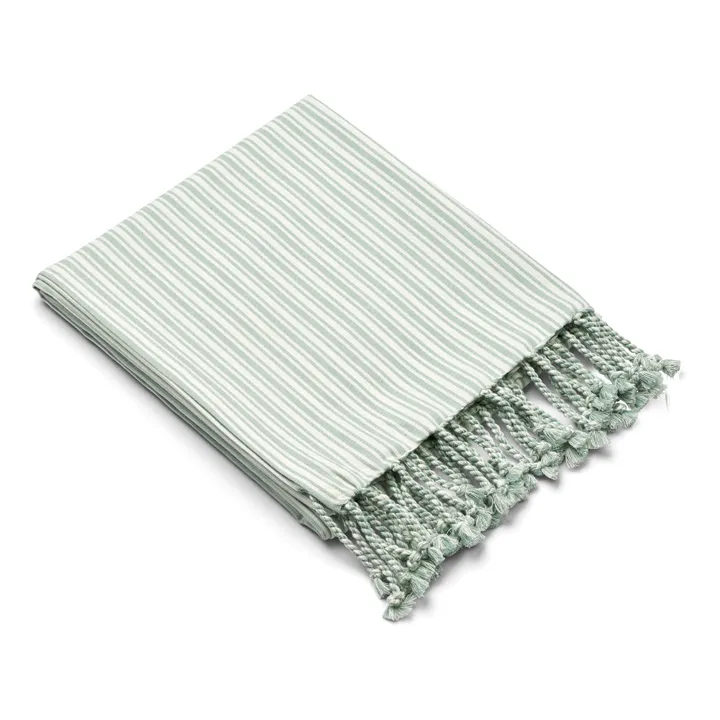 Liewood Serviette de plage Mona en coton bio | Printed Stripe Ice blue/ Creme de la creme