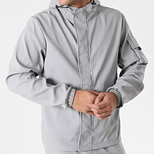 Ensemble Veste Zippée Et Pantalon Cargo Noir Gris