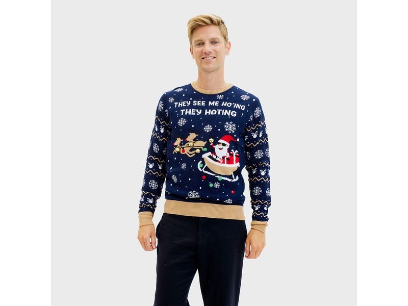 Christmas Sweats They see me ho’ing LED Sweater M Weihnachtspullover