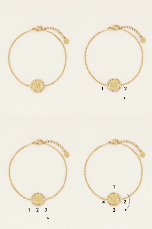 Atelier armband met ronde strass bedel