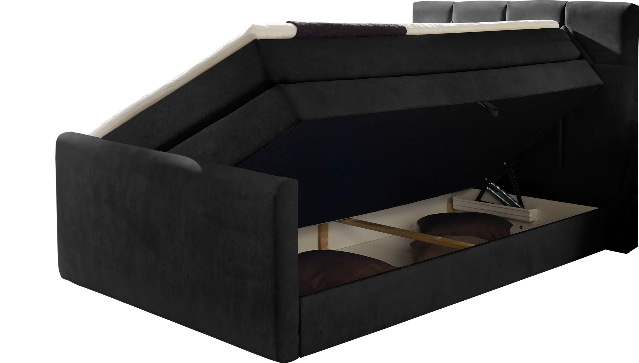 PLACES OF STYLE Boxspringbett »Atlanta« inklusive Topper und Bettkasten