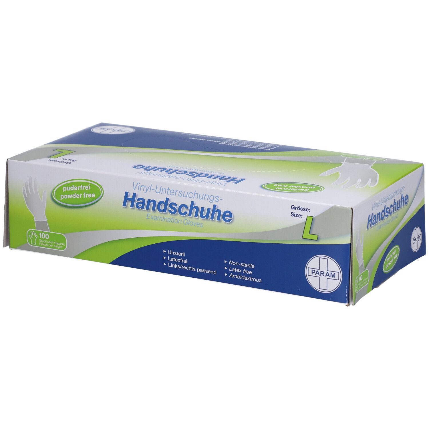 PARAM Einmalhandschuhe Vinyl Größe L puderfrei
