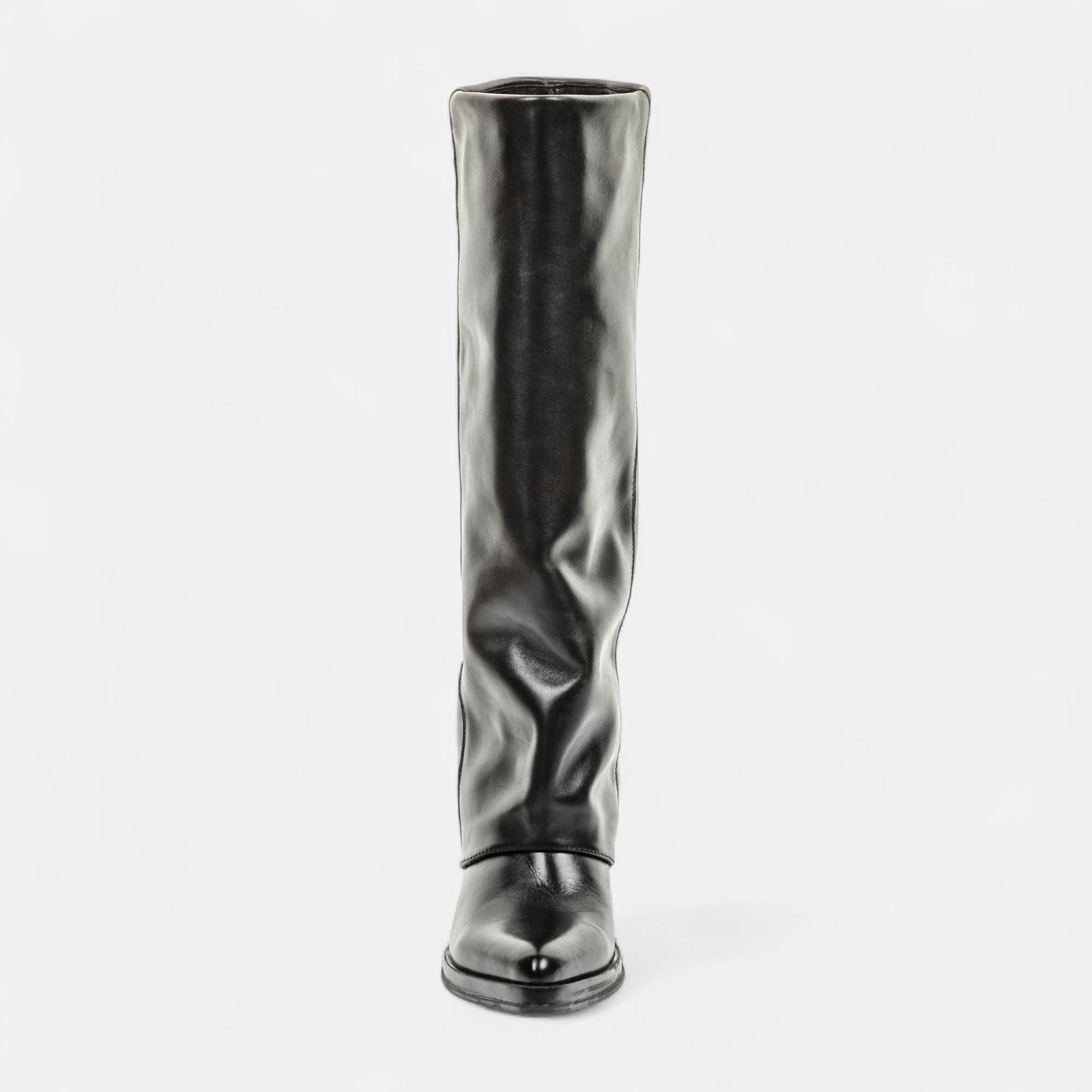 Bottes à talon Femme en cuir noir