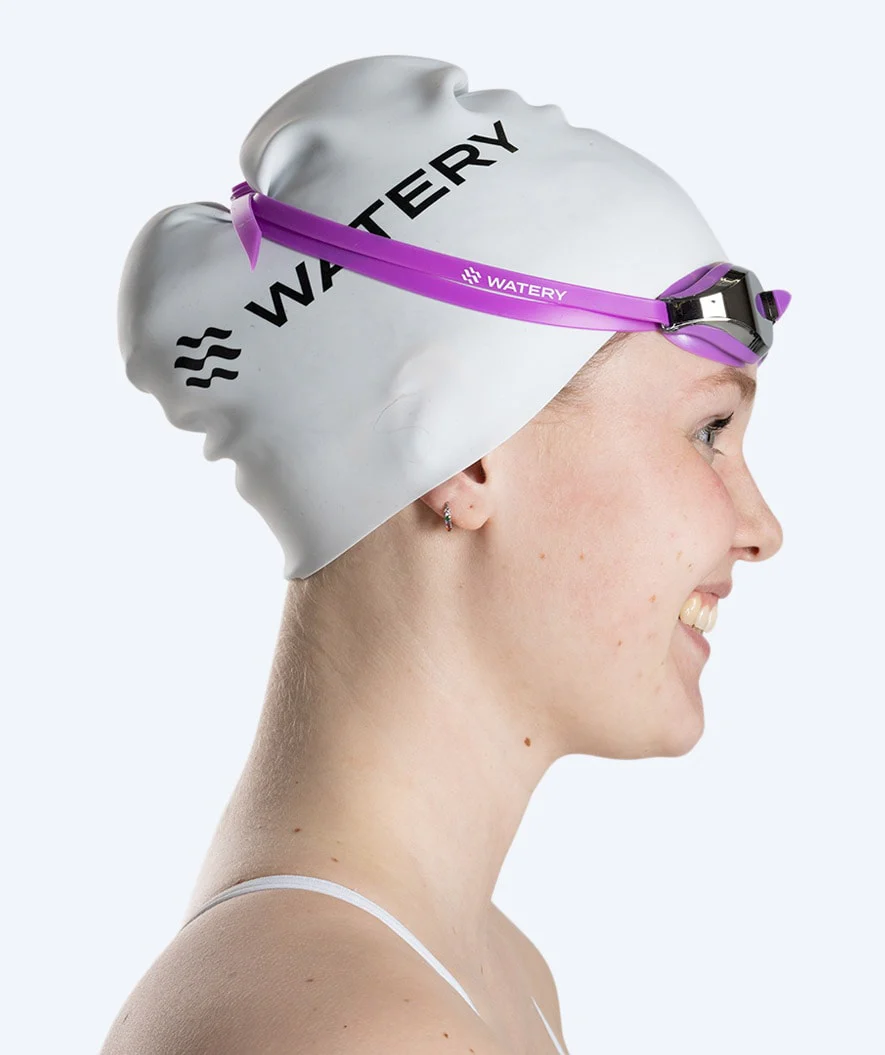 Watery Elite svømmebriller - Poseidon Mirror - Lilla/sølv