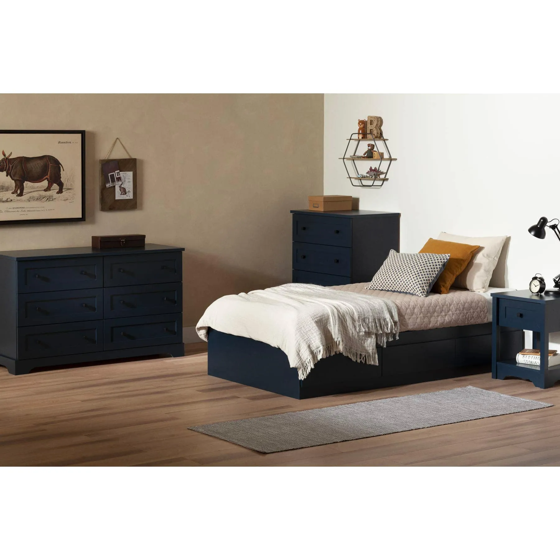 South Shore Table de nuit - Hazen Bleu Marine