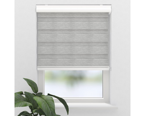 Soluna dubbel rolgordijn D-R7 met cassettestructuur grijs 40x175 cm