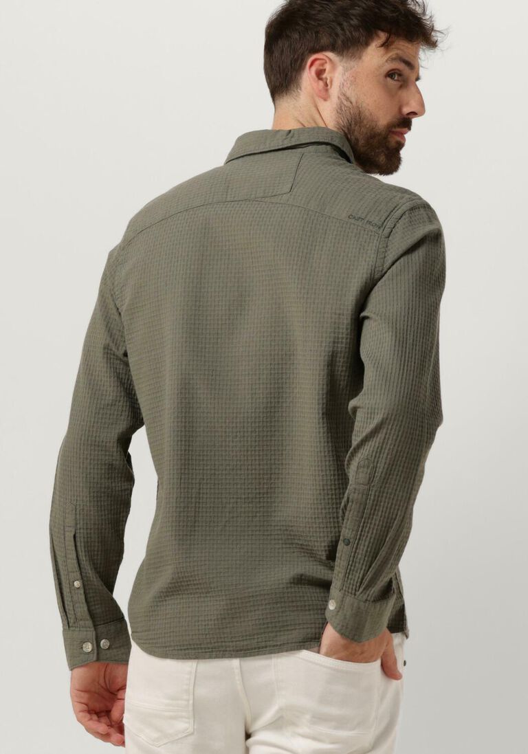 CAST IRON groene cast iron casual overhemd long sleeve shirt square structure regular fit