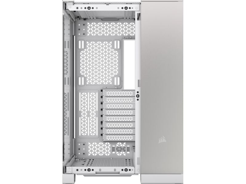 Corsair PC-Gehäuse 6500X Weiss/Aluminium Satin-Grau Mid-Tower PC-Case mit Zwei-Kammer-Design und herausragendem Luftstrom