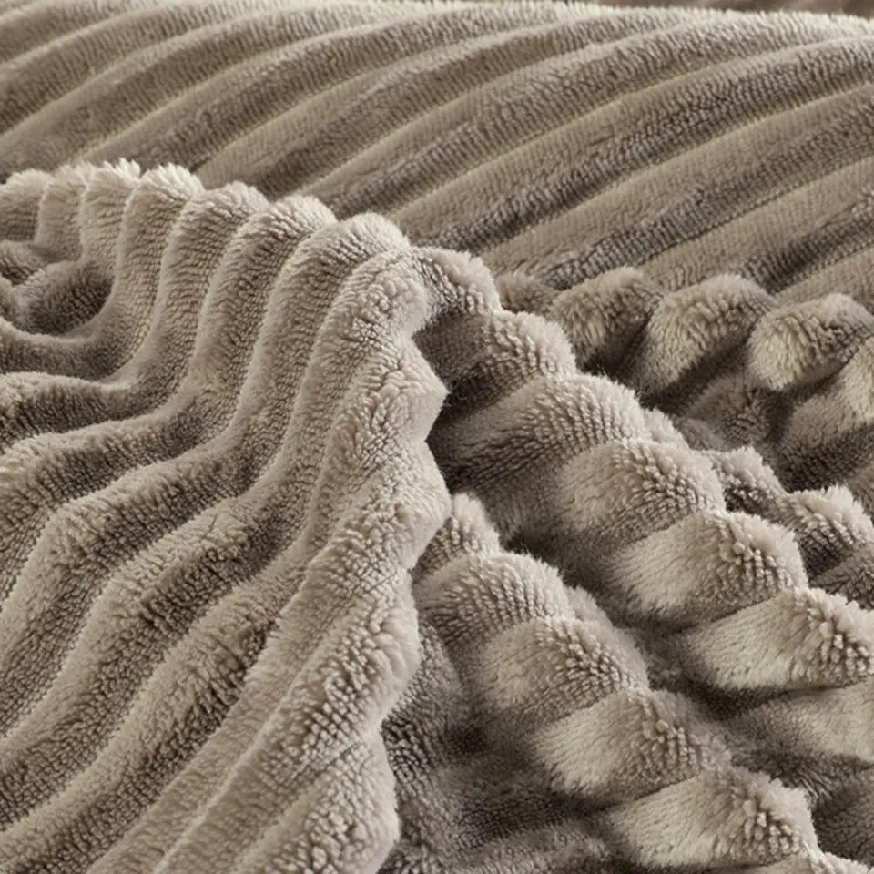 Zavelo Dorien Rib Teddy Dekbedovertrek Zand-2-persoons (200 x 200/220 cm)
