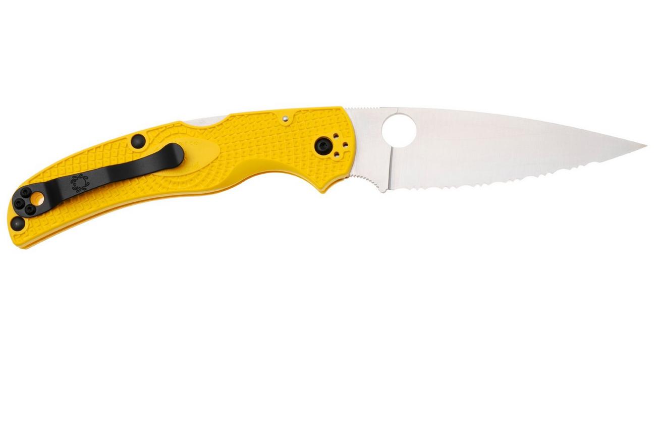 Spyderco Native Chief Salt Lightweight CPM Magnacut C244SYL Yellow FRN, serrated zakmes