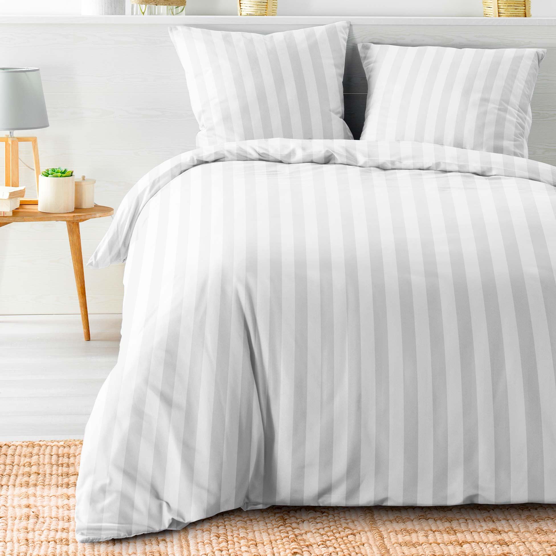 PARURE 240X220CM MICROFIBRE UNIE CLEO BLANC