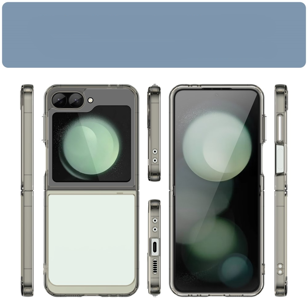 Samsung Galaxy Z Flip7 FE / Z Flip6 Hybrid Hülle TPU Bumper Acryl Rückseite - Grau / Transparent