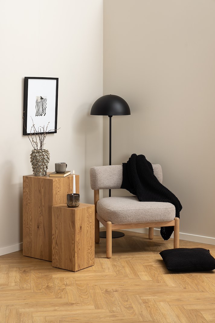 Burley loungestol Monze tekstil beige
