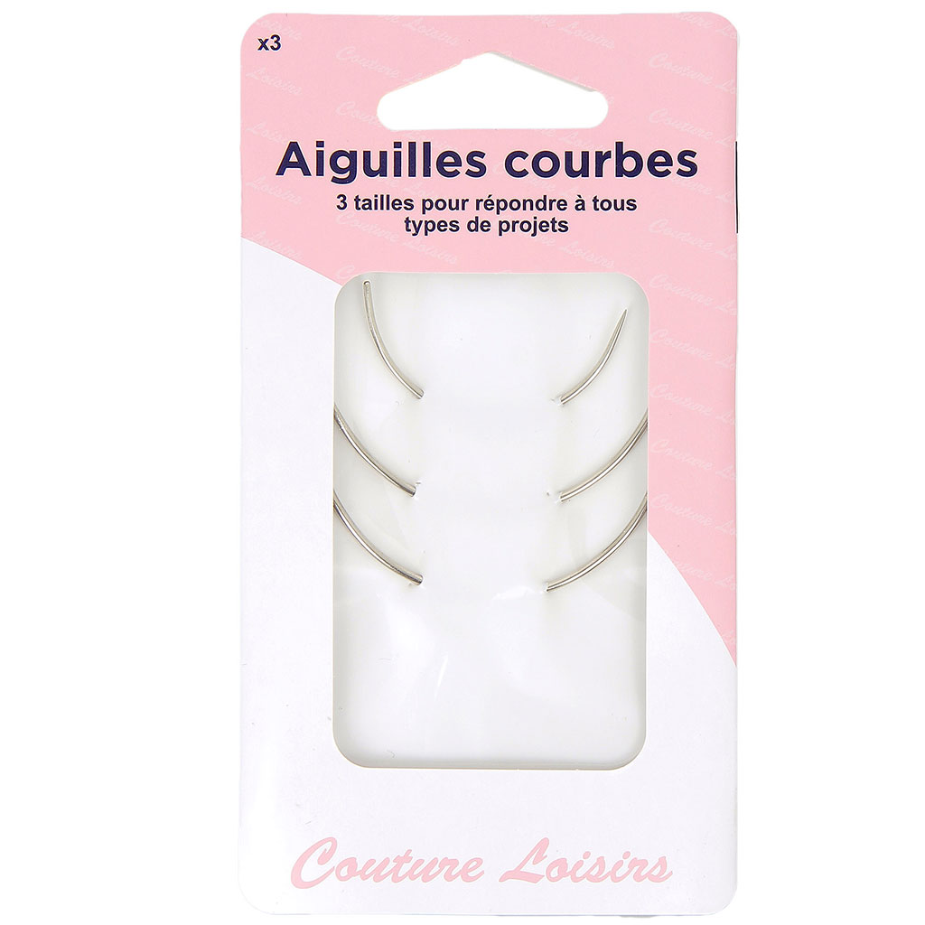 Lot de 3 aiguilles incurvées