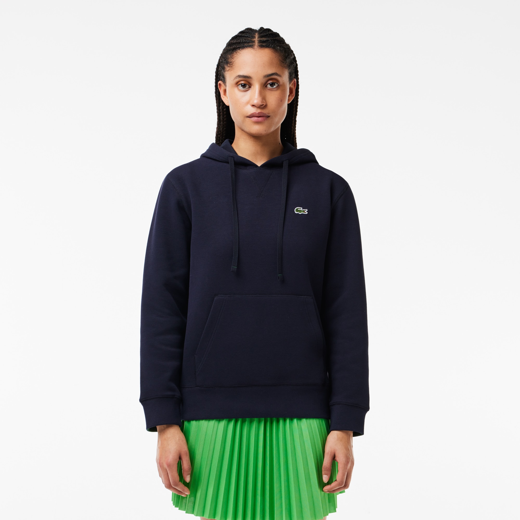 Sweatshirt à capuche relaxed fit piqué double-face Sweatshirts - Bleu - Lacoste - Femme