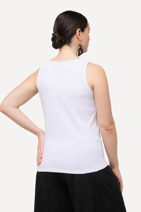 Top, Rippjersey, Slim, V-Ausschnitt, ärmellos