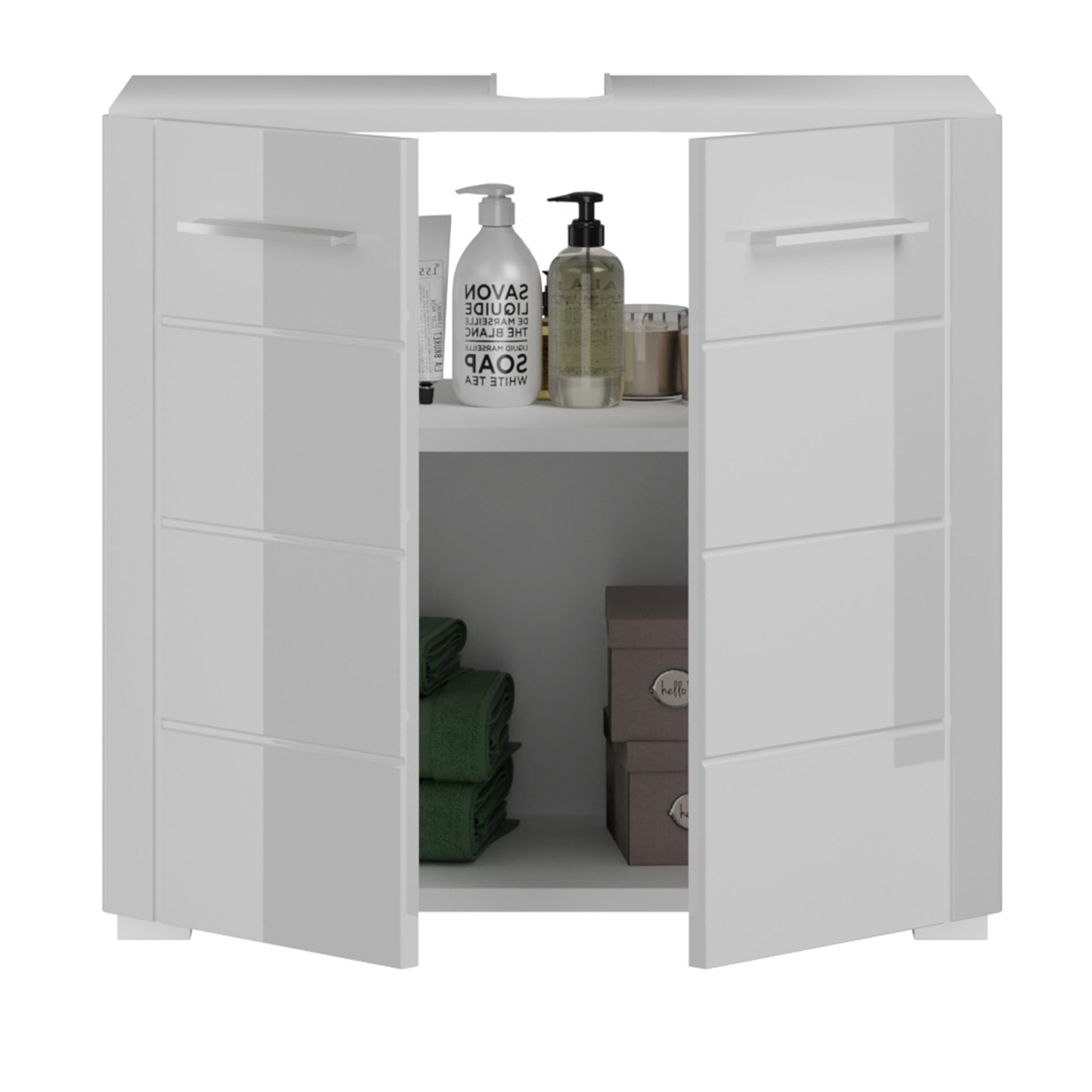 Waschbeckenunterschrank VENICE - weiß Hochglanz-weiß - 60 cm