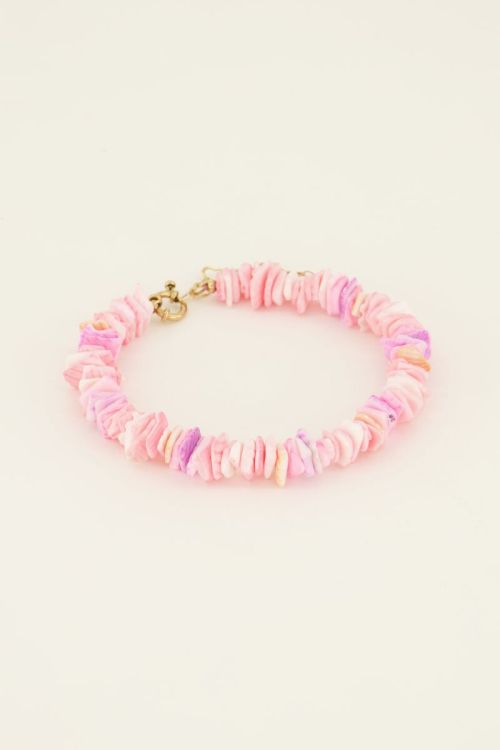 Sunchasers enkelbandje met roze surf kralen